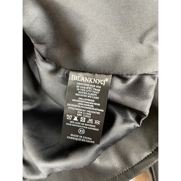 NWOT BlankNYC Night Fever Faux Leather Moto Jacket removable Faux Fur Collar XS - Picture 6 of 9